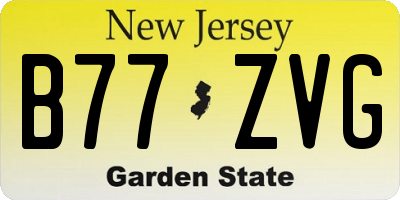 NJ license plate B77ZVG
