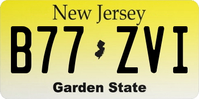 NJ license plate B77ZVI