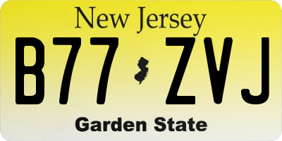 NJ license plate B77ZVJ