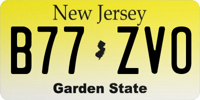 NJ license plate B77ZVO