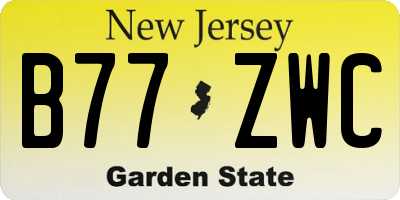 NJ license plate B77ZWC