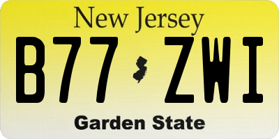 NJ license plate B77ZWI