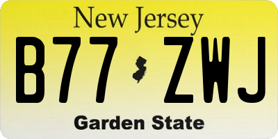 NJ license plate B77ZWJ