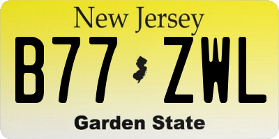 NJ license plate B77ZWL