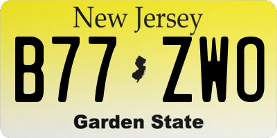 NJ license plate B77ZWO