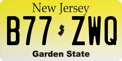 NJ license plate B77ZWQ