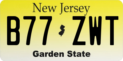 NJ license plate B77ZWT