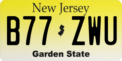 NJ license plate B77ZWU
