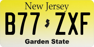 NJ license plate B77ZXF