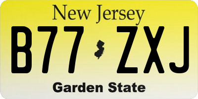NJ license plate B77ZXJ
