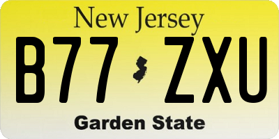 NJ license plate B77ZXU
