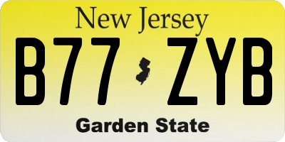 NJ license plate B77ZYB