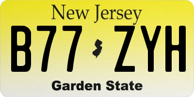NJ license plate B77ZYH