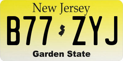 NJ license plate B77ZYJ