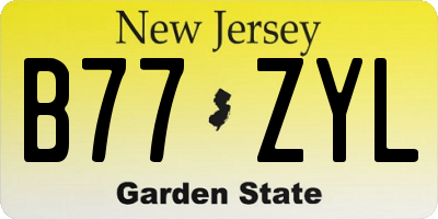 NJ license plate B77ZYL