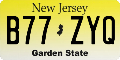 NJ license plate B77ZYQ
