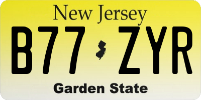 NJ license plate B77ZYR