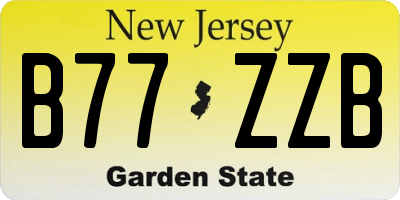 NJ license plate B77ZZB