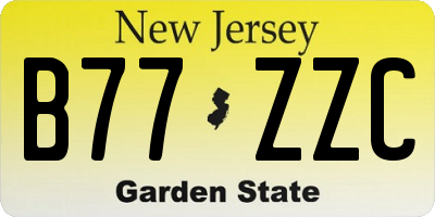 NJ license plate B77ZZC