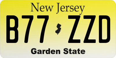 NJ license plate B77ZZD