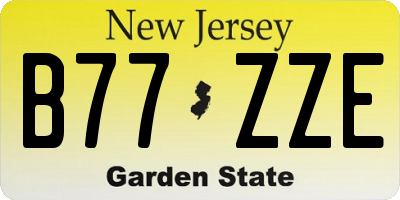 NJ license plate B77ZZE