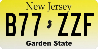 NJ license plate B77ZZF