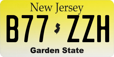 NJ license plate B77ZZH