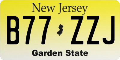 NJ license plate B77ZZJ