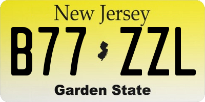 NJ license plate B77ZZL