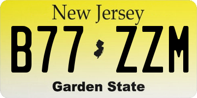 NJ license plate B77ZZM