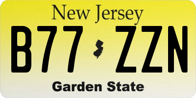 NJ license plate B77ZZN
