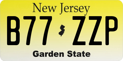 NJ license plate B77ZZP