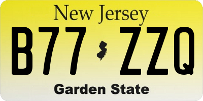 NJ license plate B77ZZQ