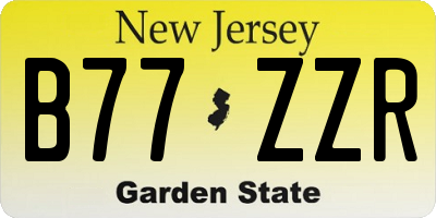 NJ license plate B77ZZR