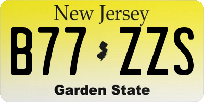 NJ license plate B77ZZS