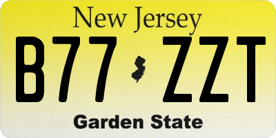 NJ license plate B77ZZT