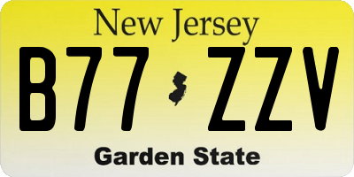 NJ license plate B77ZZV