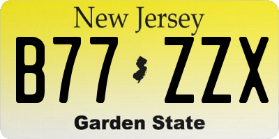 NJ license plate B77ZZX