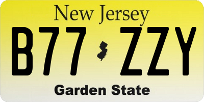 NJ license plate B77ZZY
