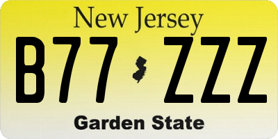 NJ license plate B77ZZZ