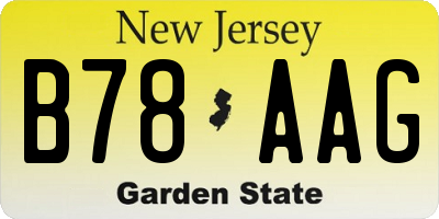 NJ license plate B78AAG