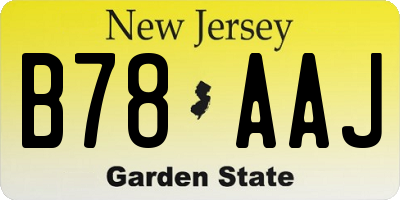 NJ license plate B78AAJ