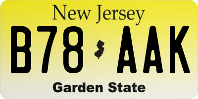 NJ license plate B78AAK