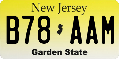 NJ license plate B78AAM