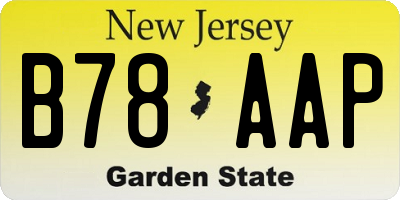 NJ license plate B78AAP
