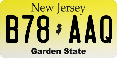 NJ license plate B78AAQ
