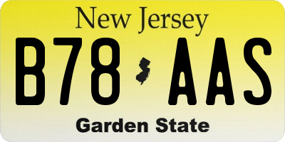 NJ license plate B78AAS