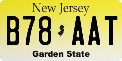 NJ license plate B78AAT
