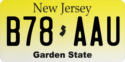 NJ license plate B78AAU