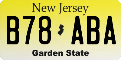 NJ license plate B78ABA